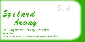 szilard arvay business card