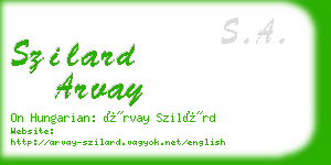 szilard arvay business card